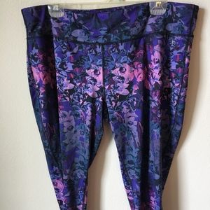 Purple pink workout capris
